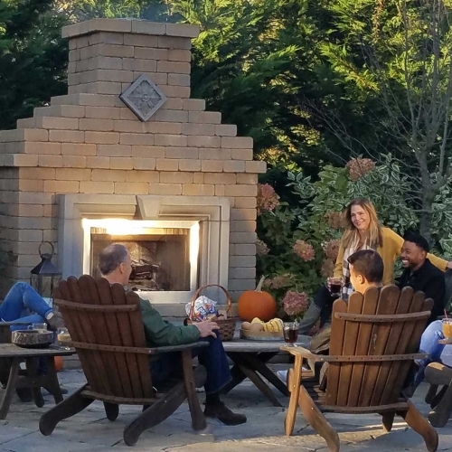 Fireplaces - Fireplace with Verona Wall - Adobe