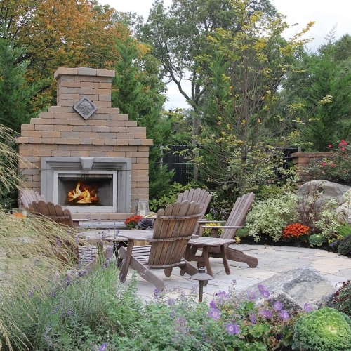 Fireplaces - Fireplace with Verona Wall - Adobe