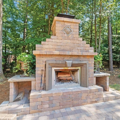 Fireplaces - Fireplace with Verona Wall - Oyster