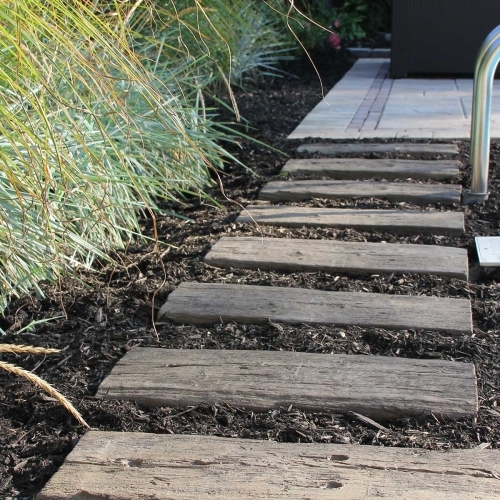 Walkways - Log Sleepers - Rustic Brown
