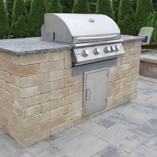 Outdoor Dining - Verona grill island deluxe  - Travertina