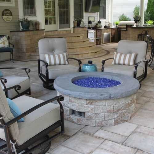 Fire Pits - Serafina Fire Pit - Travertina