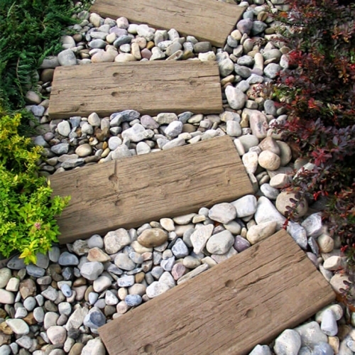 Steps - Log Sleepers  - Rustic Brown