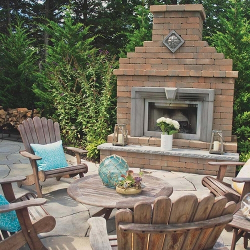 Fireplaces - Fireplace with Verona Wall - Adobe