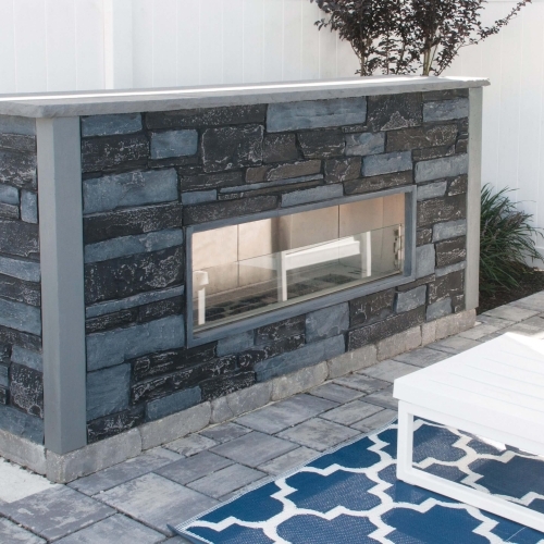 Fireplaces - Kalea Bay Fireplace - Ledge Stone / Bluestone