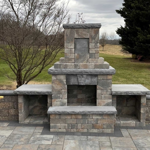 Fireplaces - Mini Fireplace with Verona Wall - Westchester Blend