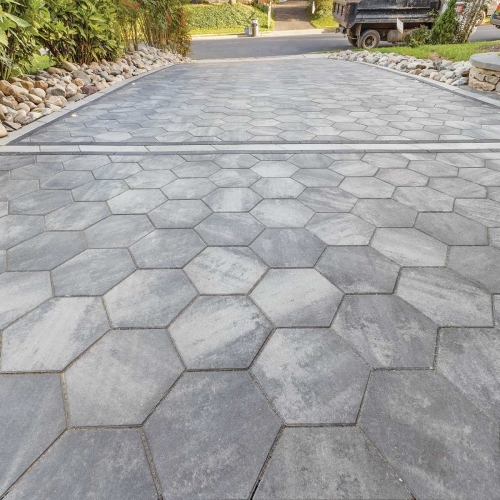 Walkways - Hex Paver - Graphite Pearl Blend