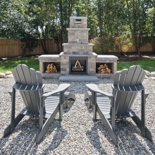 Fireplaces - Custom Jr Fireplace with Verona Wall - South Bay Blend
