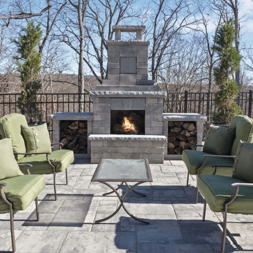 Fireplaces - Mini fireplace with Verona Wall - Graphite City Blend