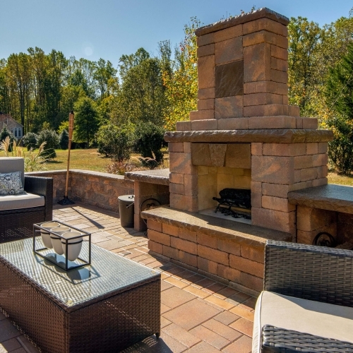 Fireplaces - Mini fireplace with Verona Wall - Oyster Blend