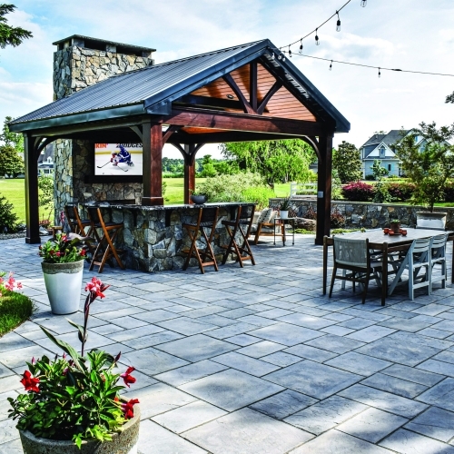 Patios - Natural Cleft Flagstone - York Brown