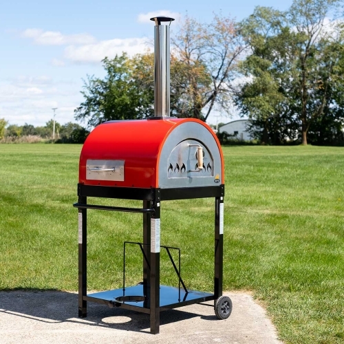 Outdoor Dining - Traditional 25&quot; Dual Fueled Pizza Oven - Red