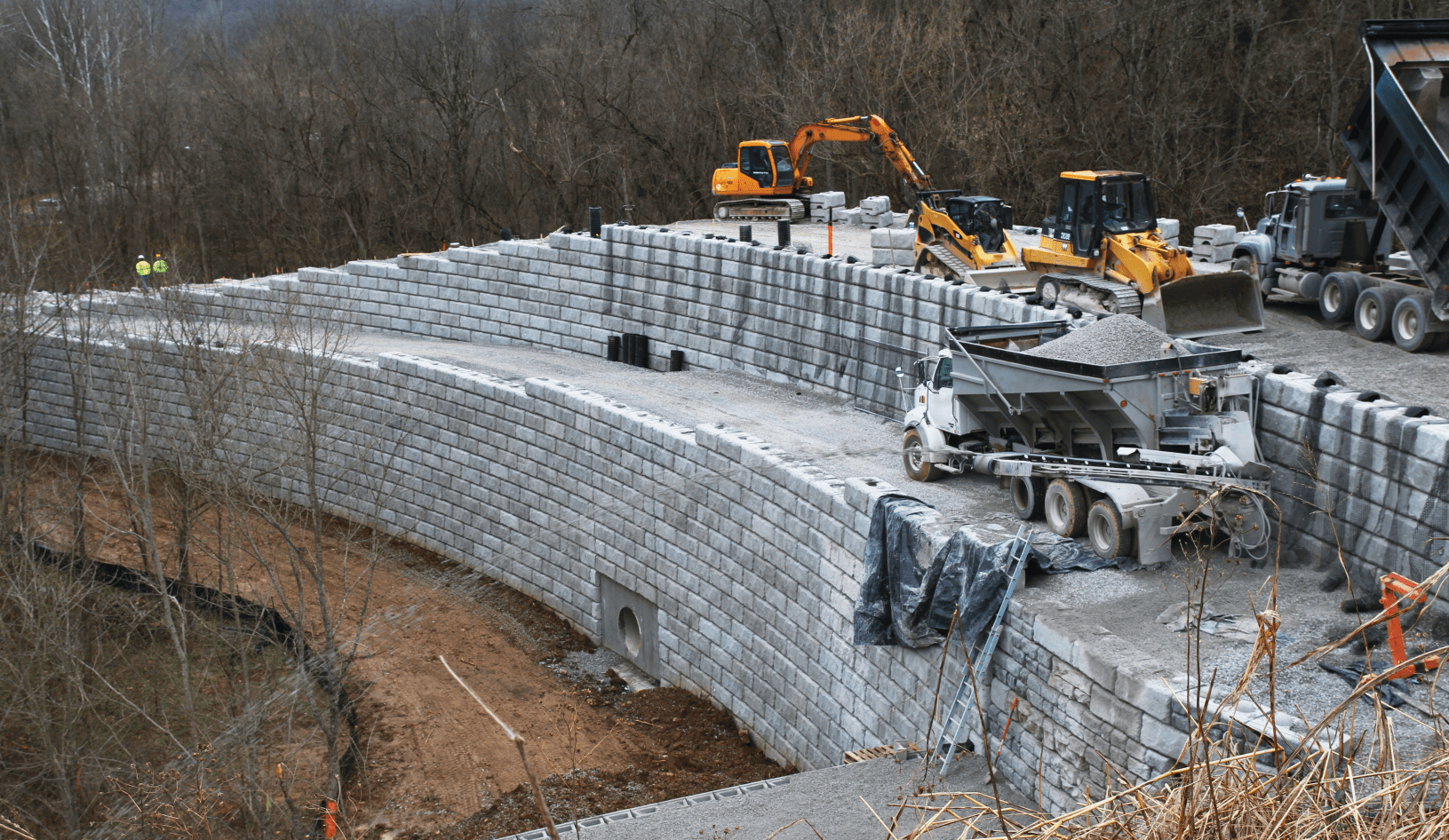 Redi-Rock® retaining wall Installation