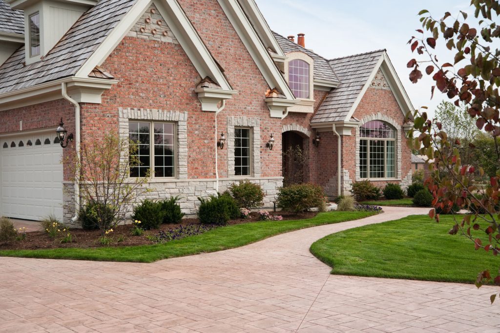 Stamped concrete driveway