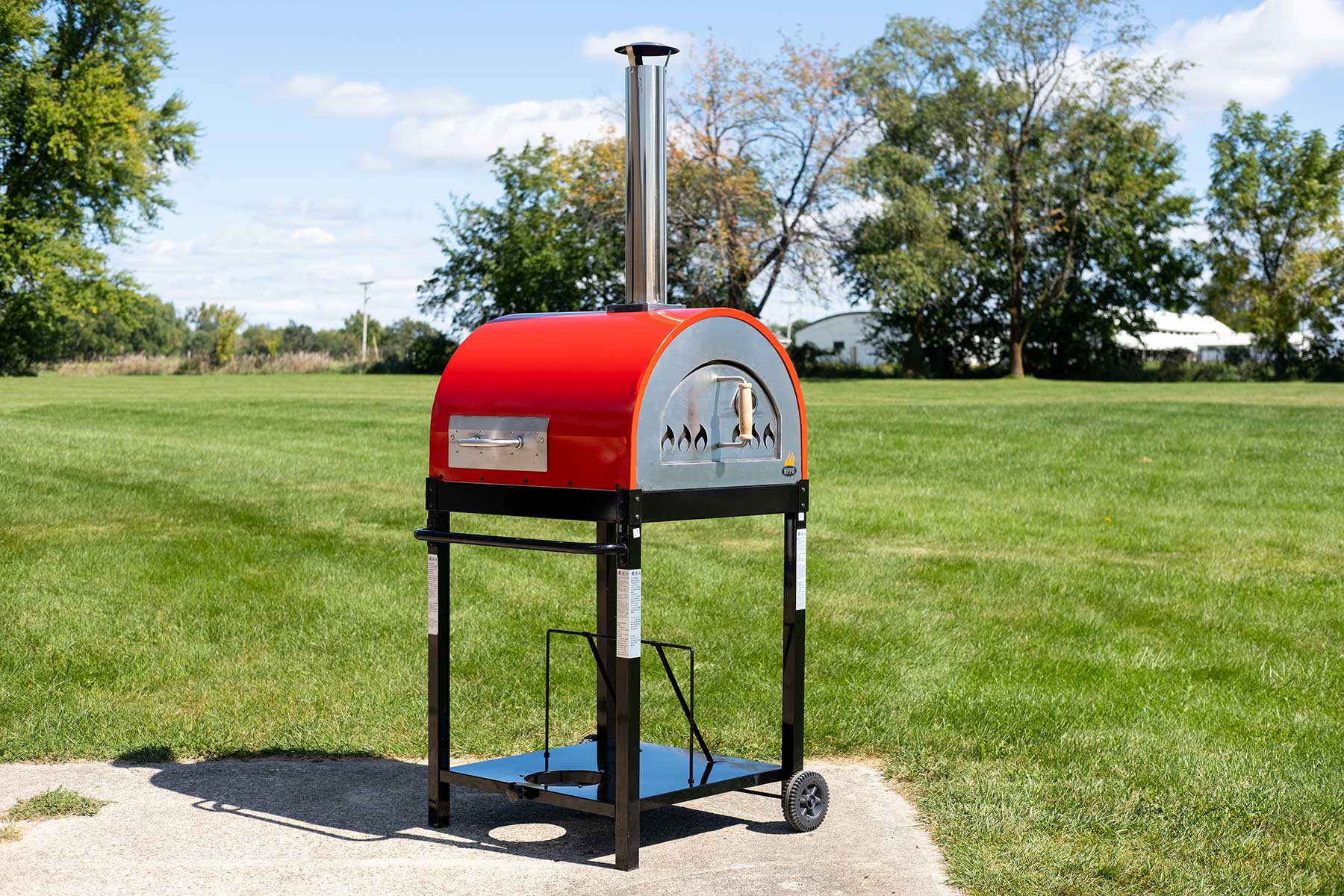 Outdoor Dining - Traditional 25" Dual Fueled Pizza Oven - Red